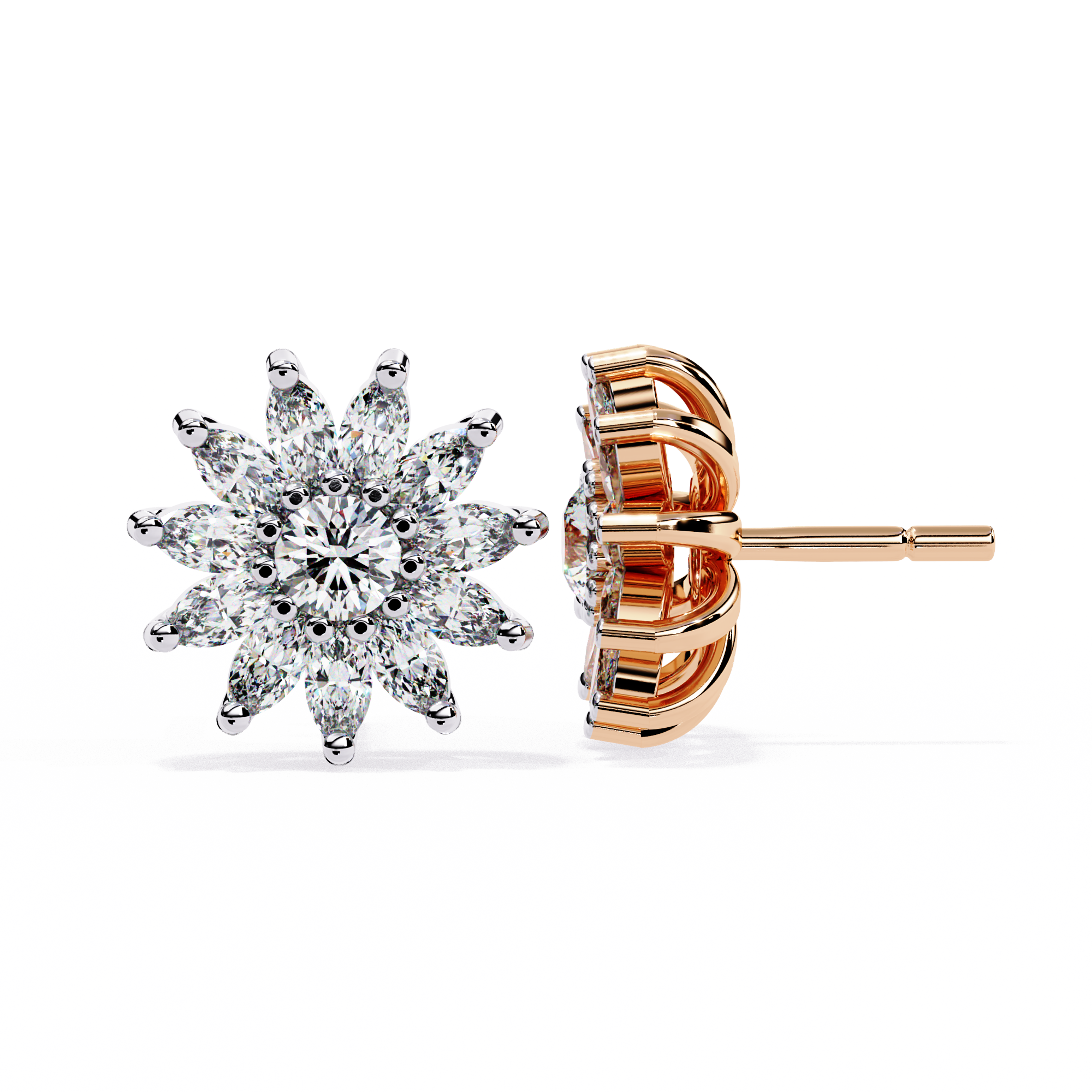 1.31 CT SOLAR BLOOM EARRING 9k