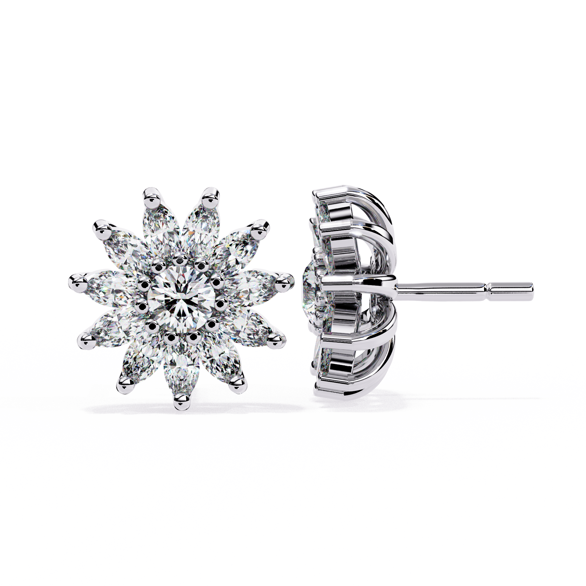 1.31 CT SOLAR BLOOM EARRING 9k