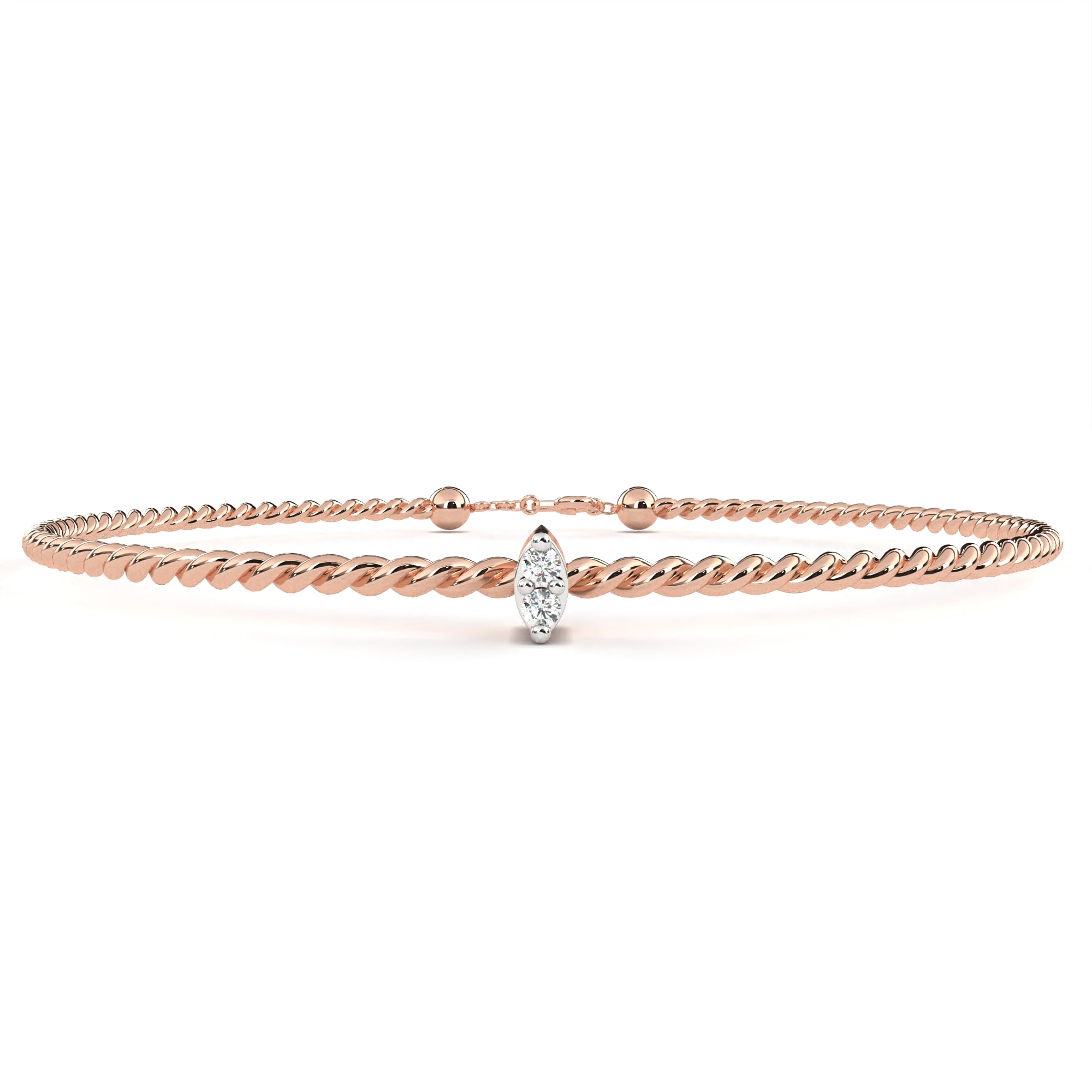0.01 carat round diamond bracelet 9k