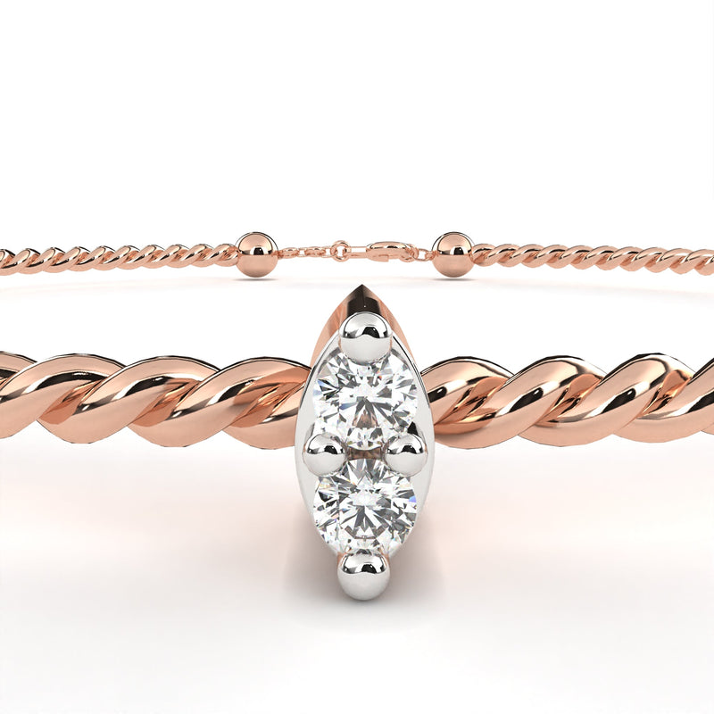 0.01 carat round diamond bracelet 9k