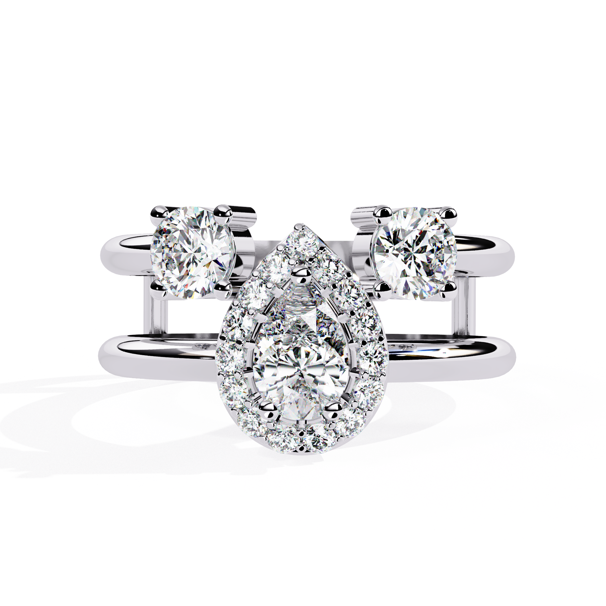 1.28 CT HALO DROPLET BAND 18K