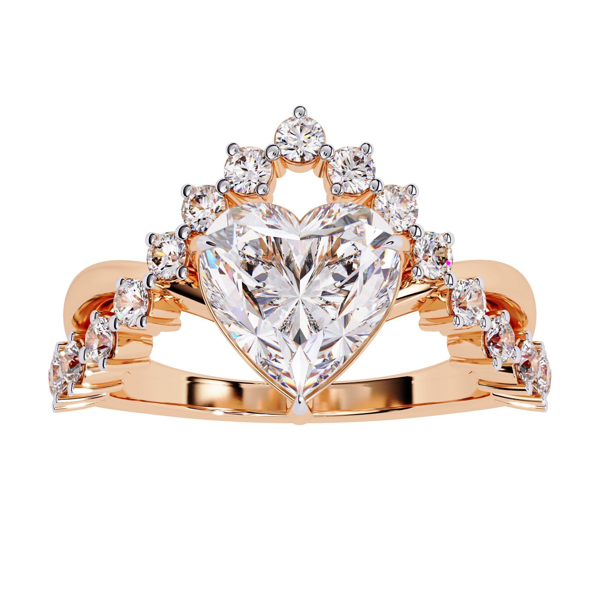 2.62 CT ROYAL HEART CROWN BAND