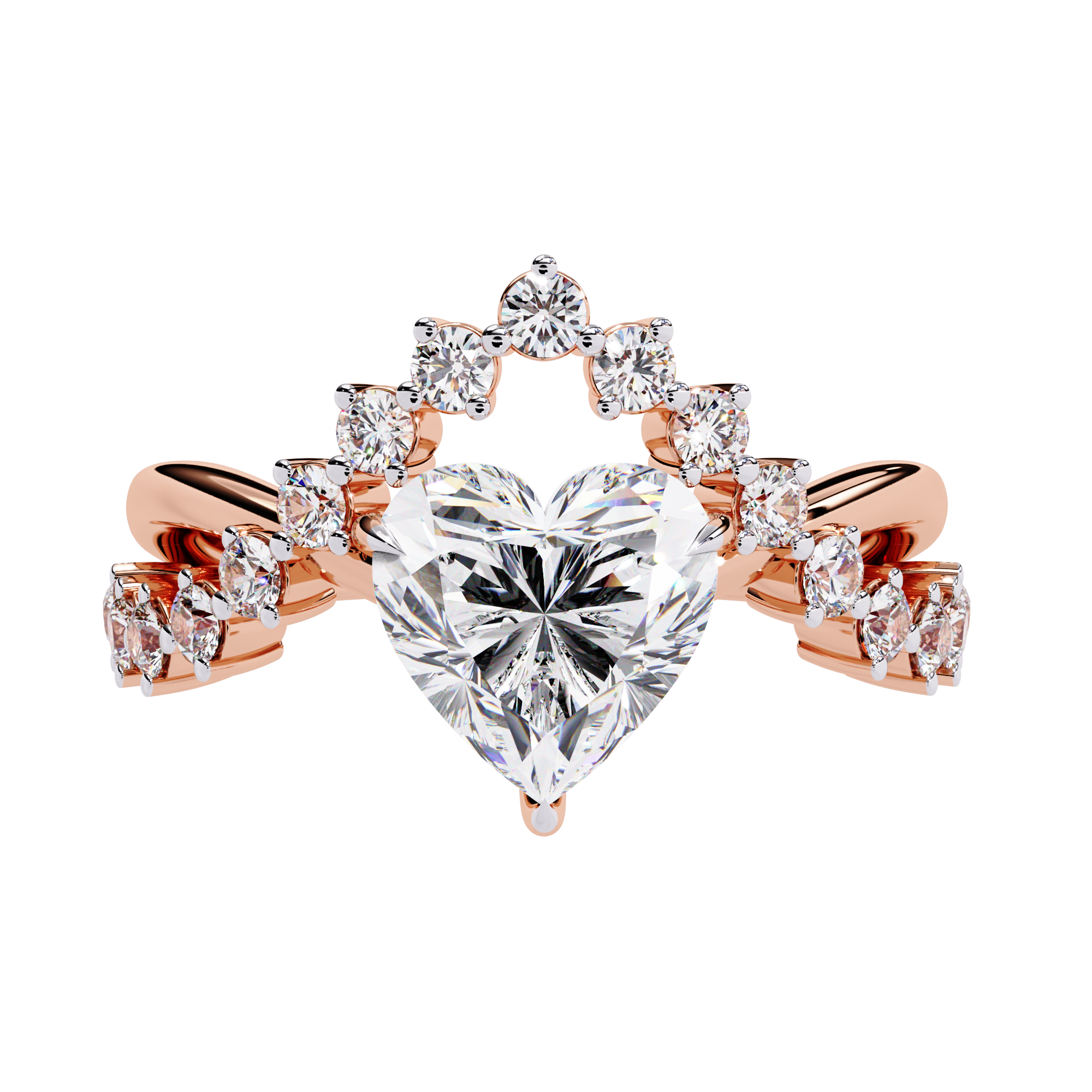 2.62 CT ROYAL HEART CROWN BAND