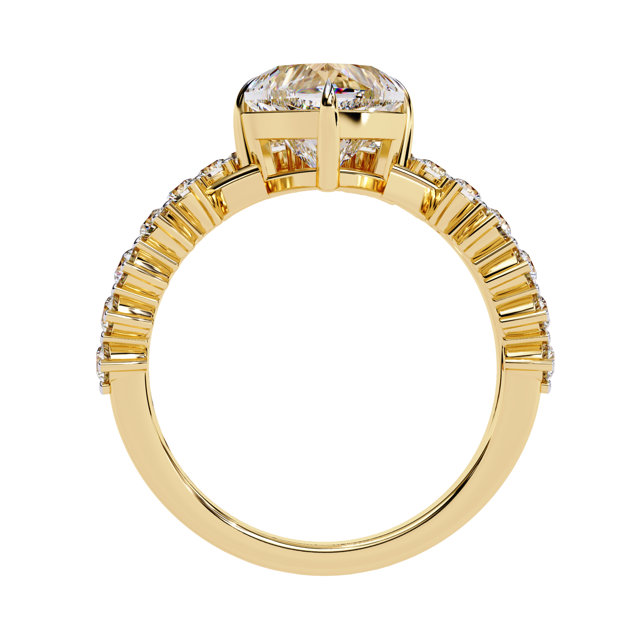 2.62 CT ROYAL HEART CROWN BAND 18K
