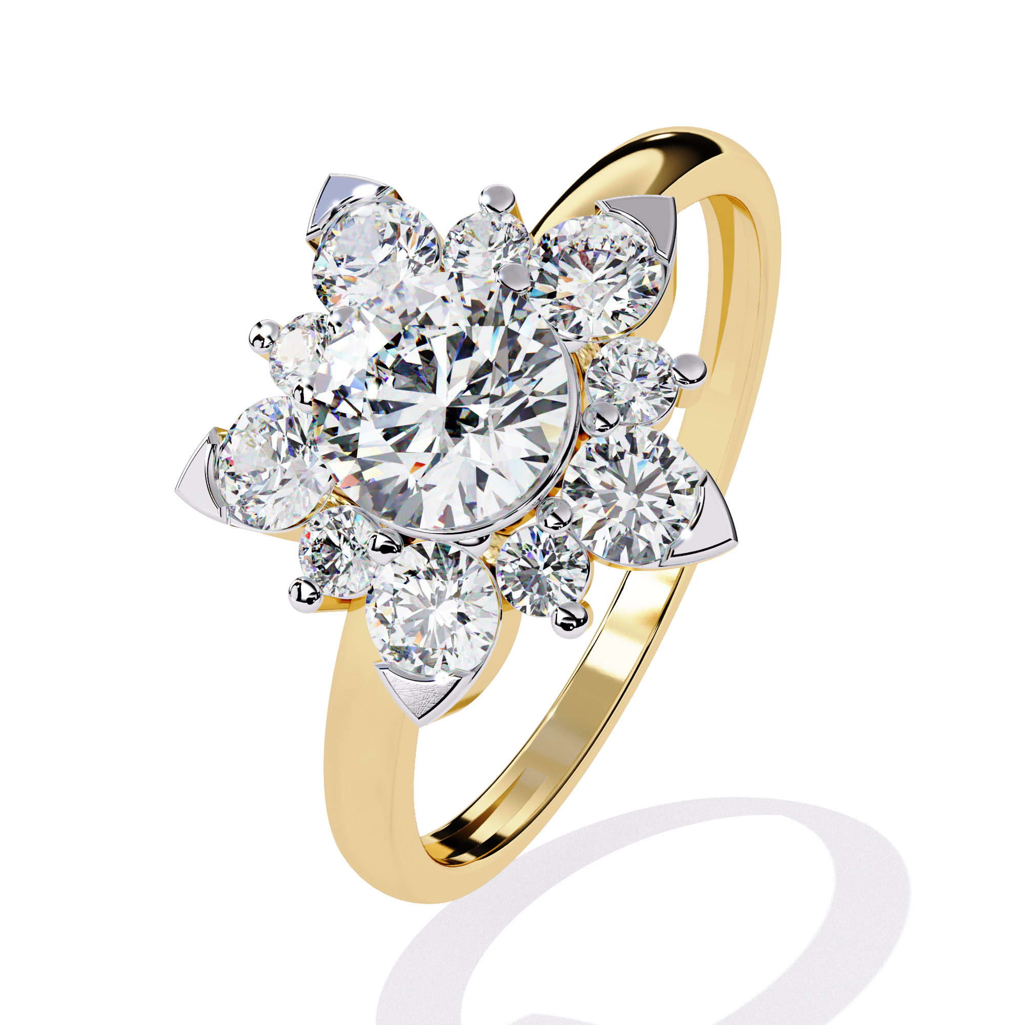 1.20 CT BLOSSOM HALO BAND 18K