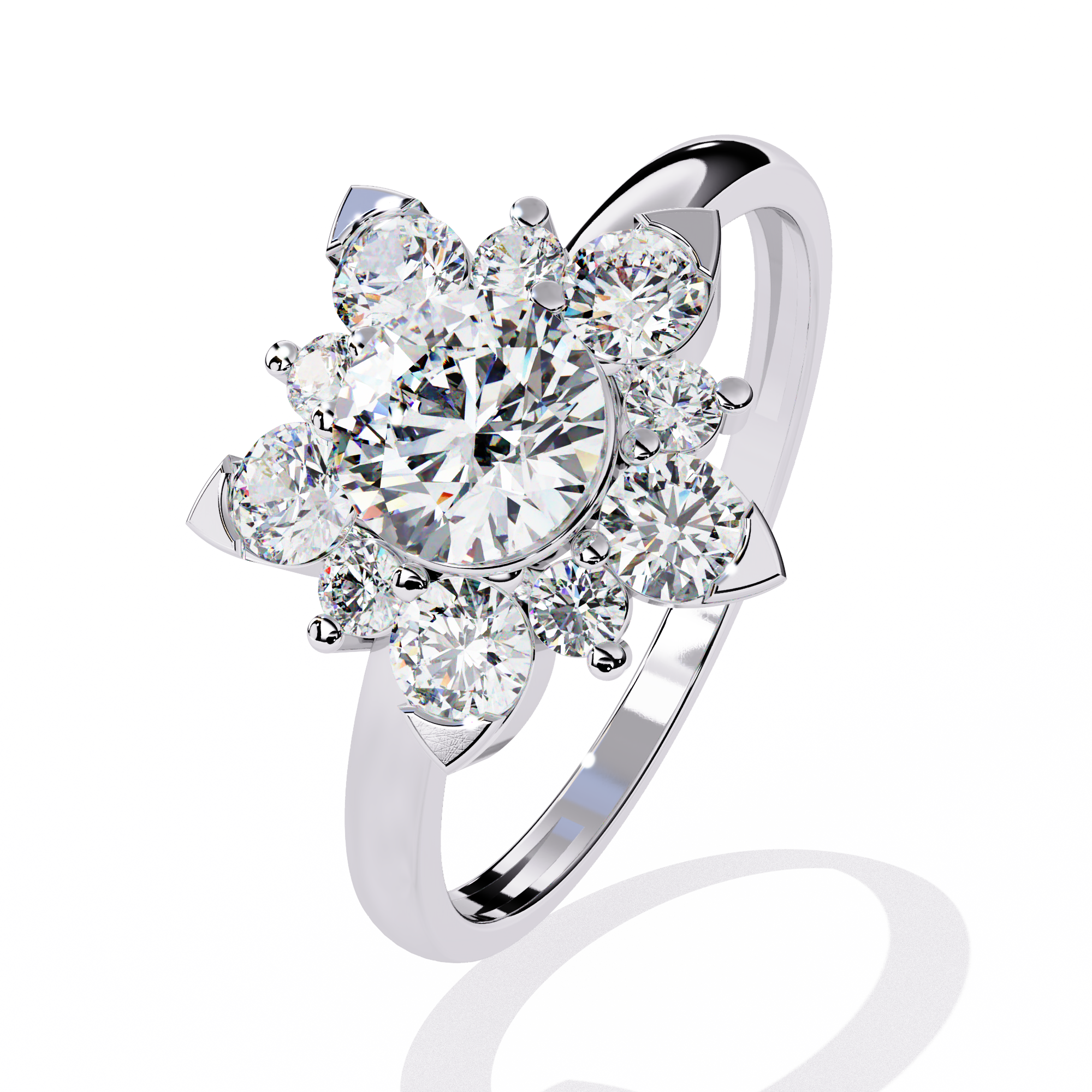 1.20 CT BLOSSOM HALO BAND 18K