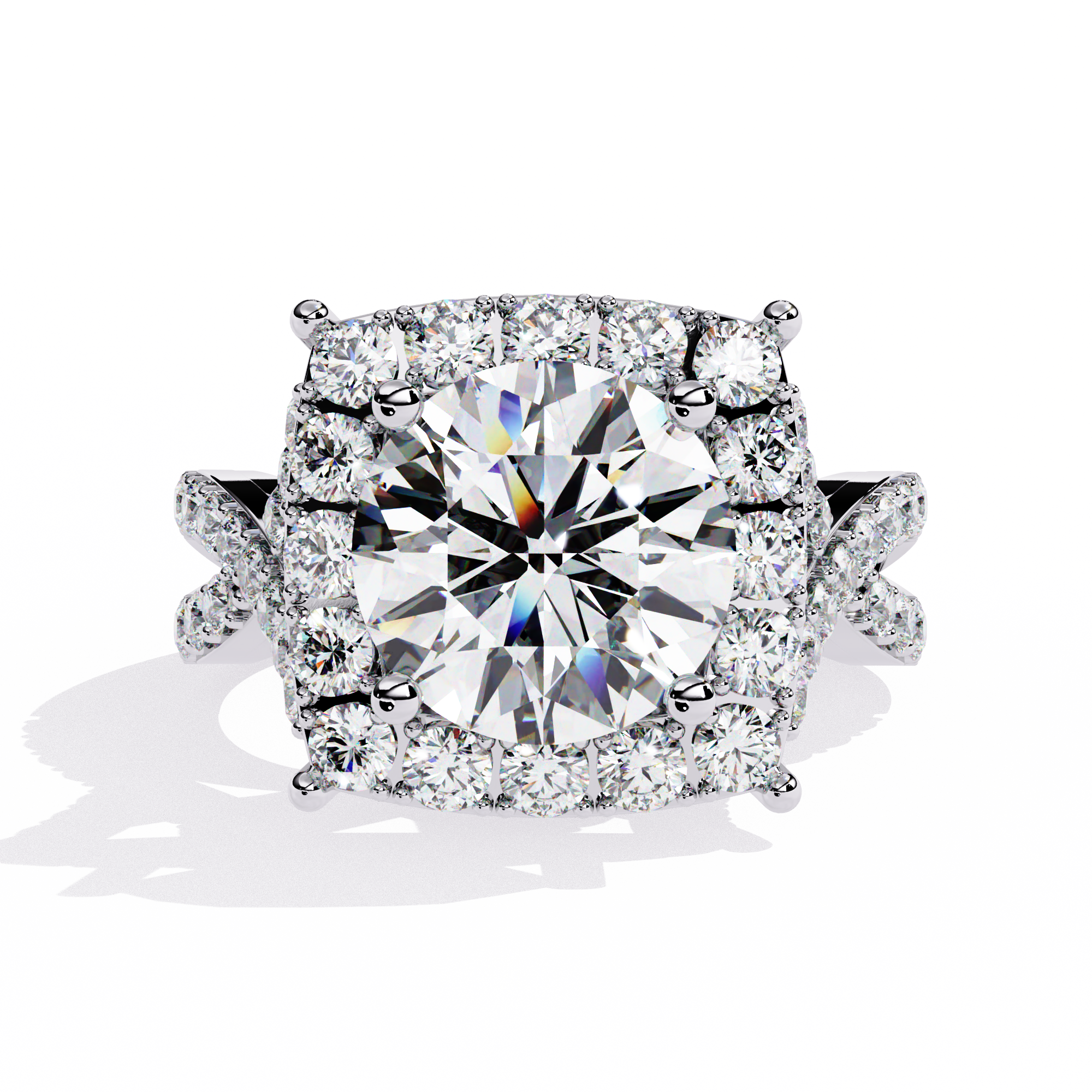 3.40 CT CUSHION EMBRACE BAND 18K