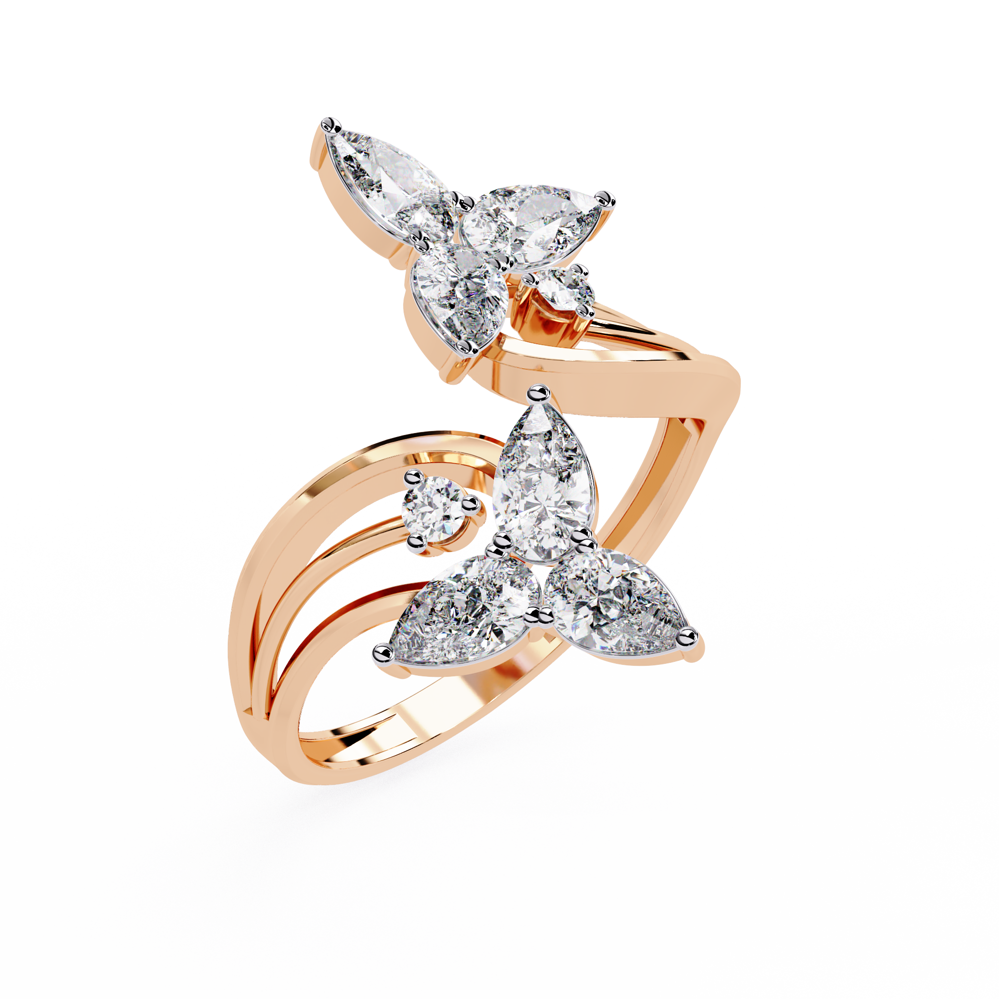 0.99 CT TWIN BLOSSOM BAND