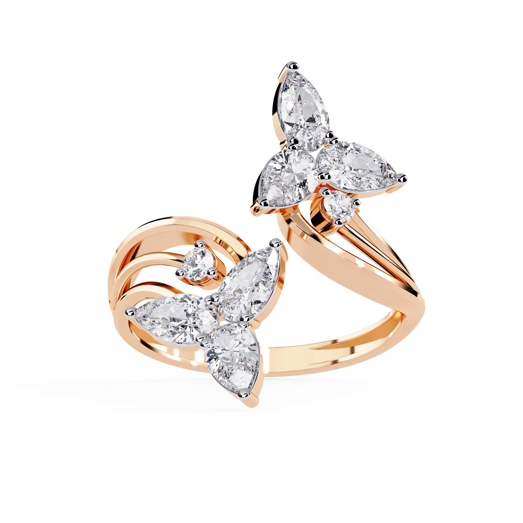 0.99 CT TWIN BLOSSOM BAND