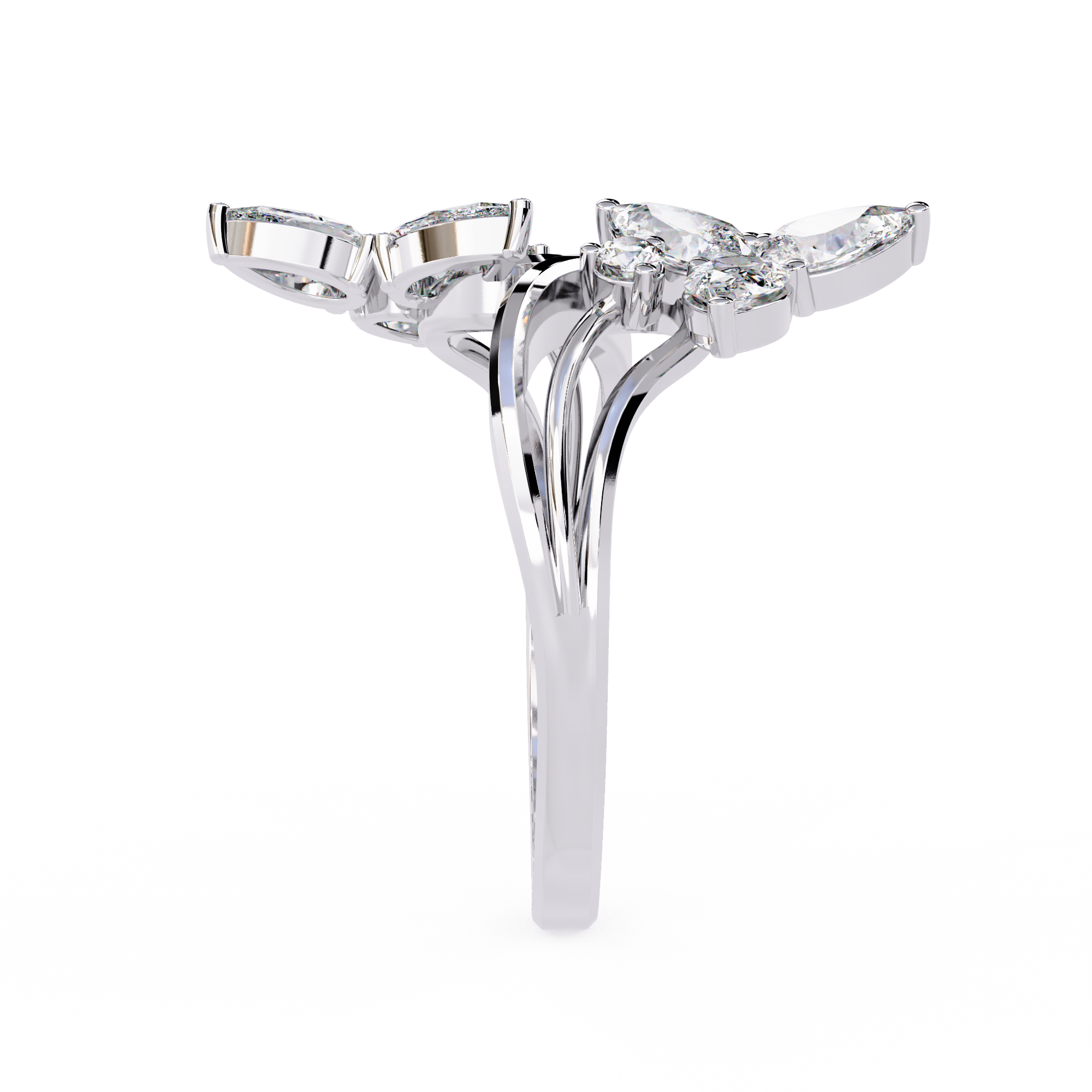 0.99 CT TWIN BLOSSOM BAND