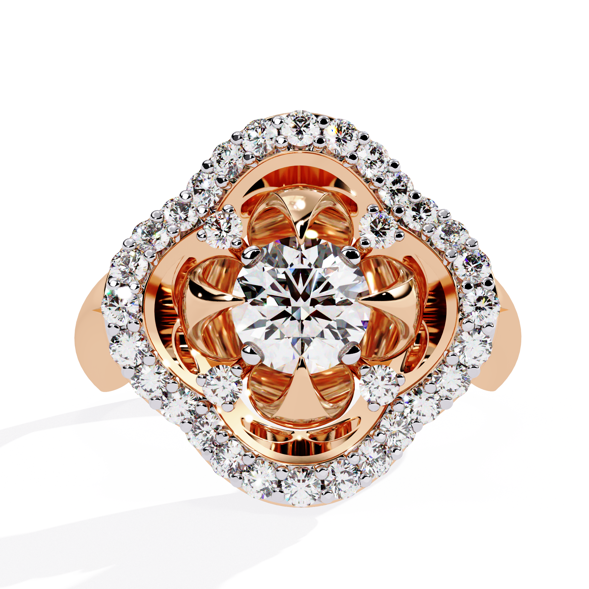 0.81 CT PETAL HALO BAND