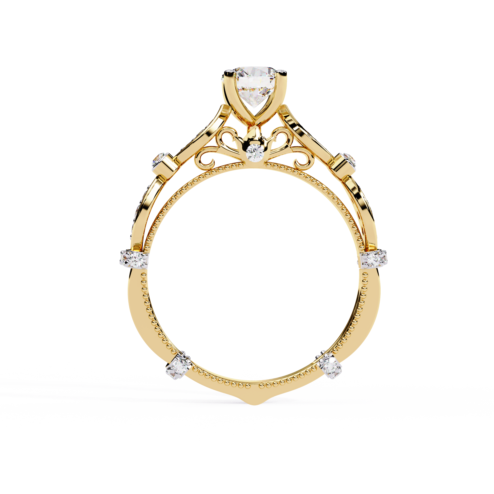 0.84 CT VINTAGE VINE BAND 18K