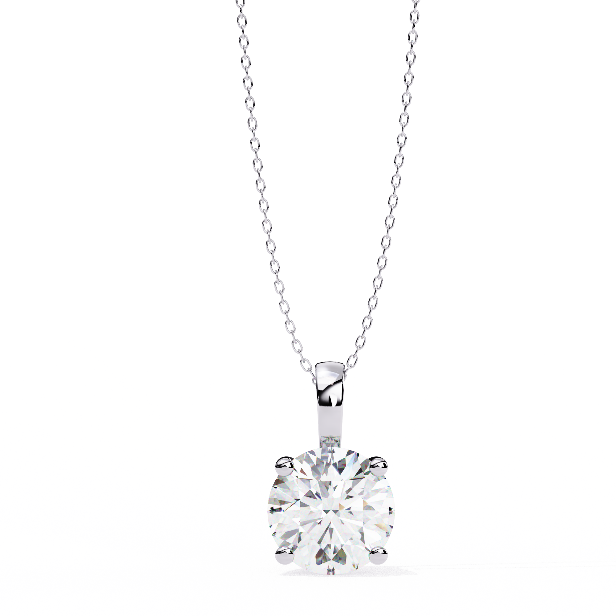 3.01 carat cushion square pendant 18K