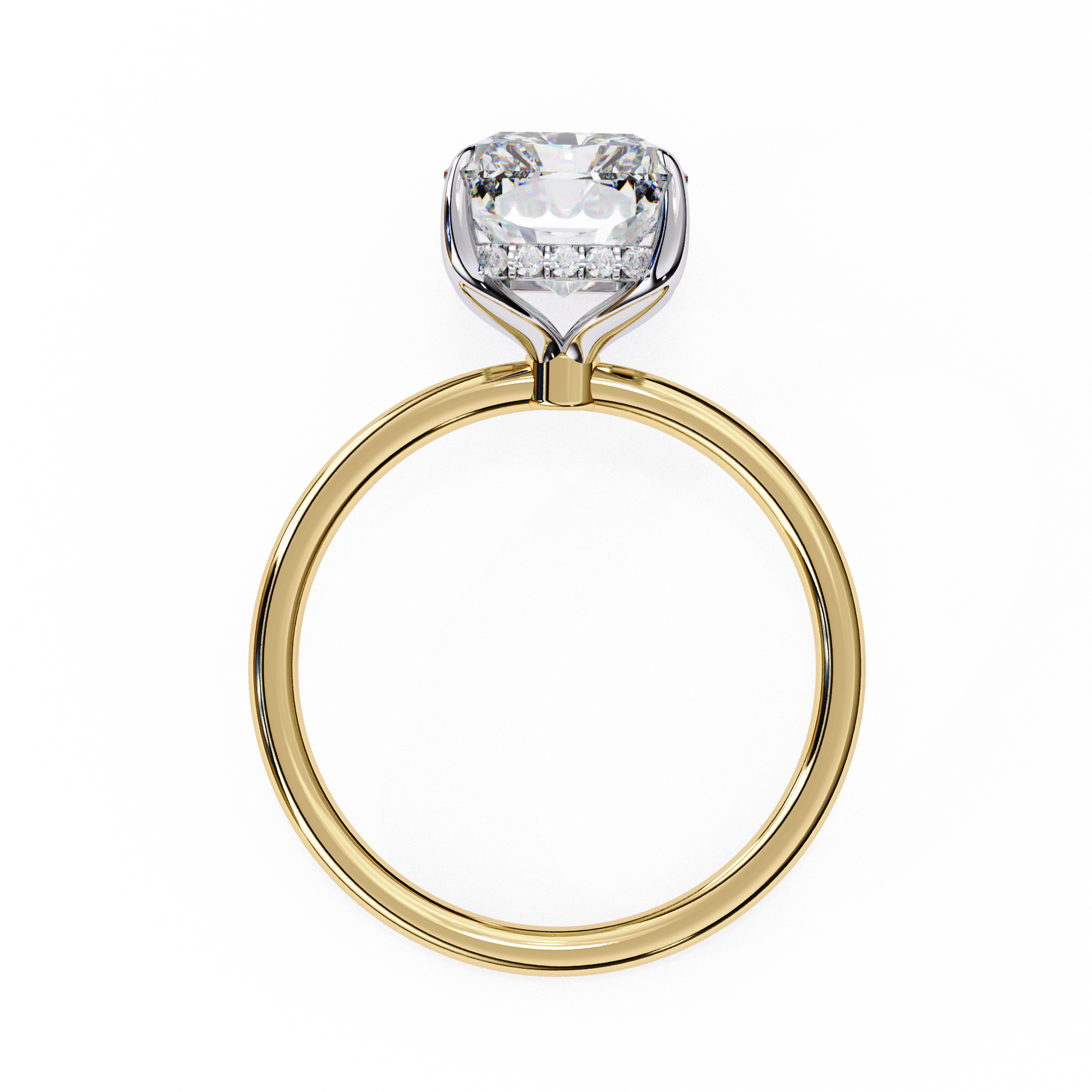 2.62 ct Emerald-Round Harmony Ring 9k