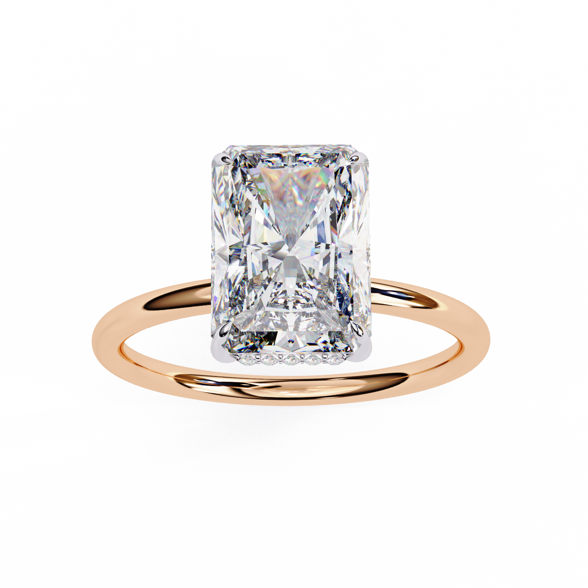 2.53 carat round radiant rings 18K