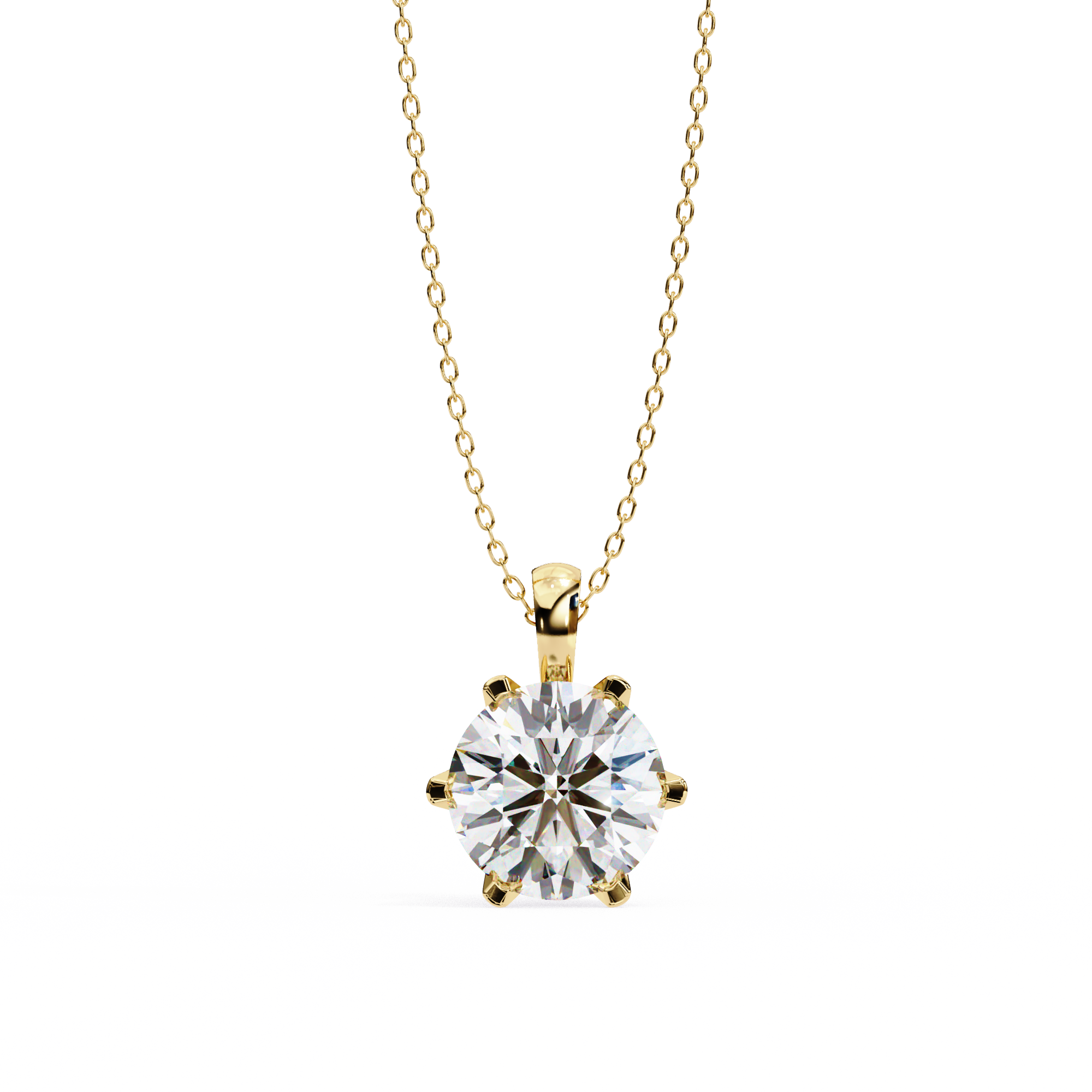 2.2 carat round pendant 18K