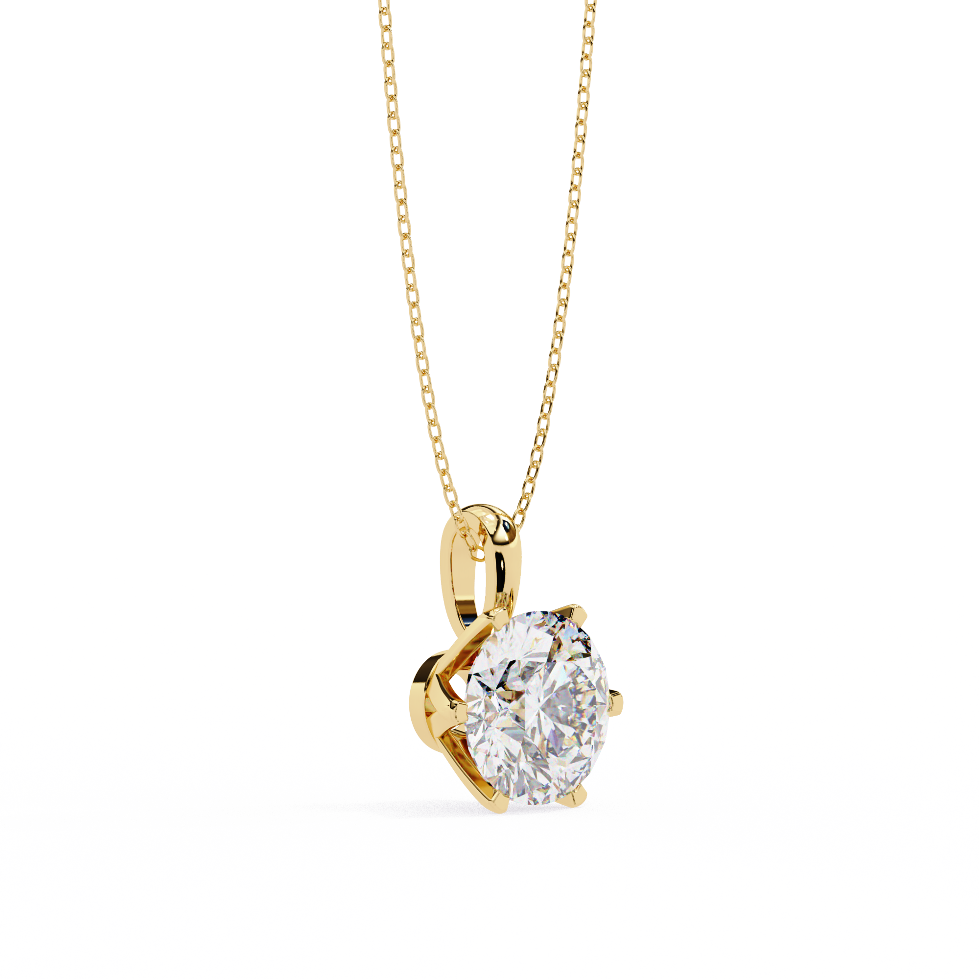 2.2 carat round pendant 18K