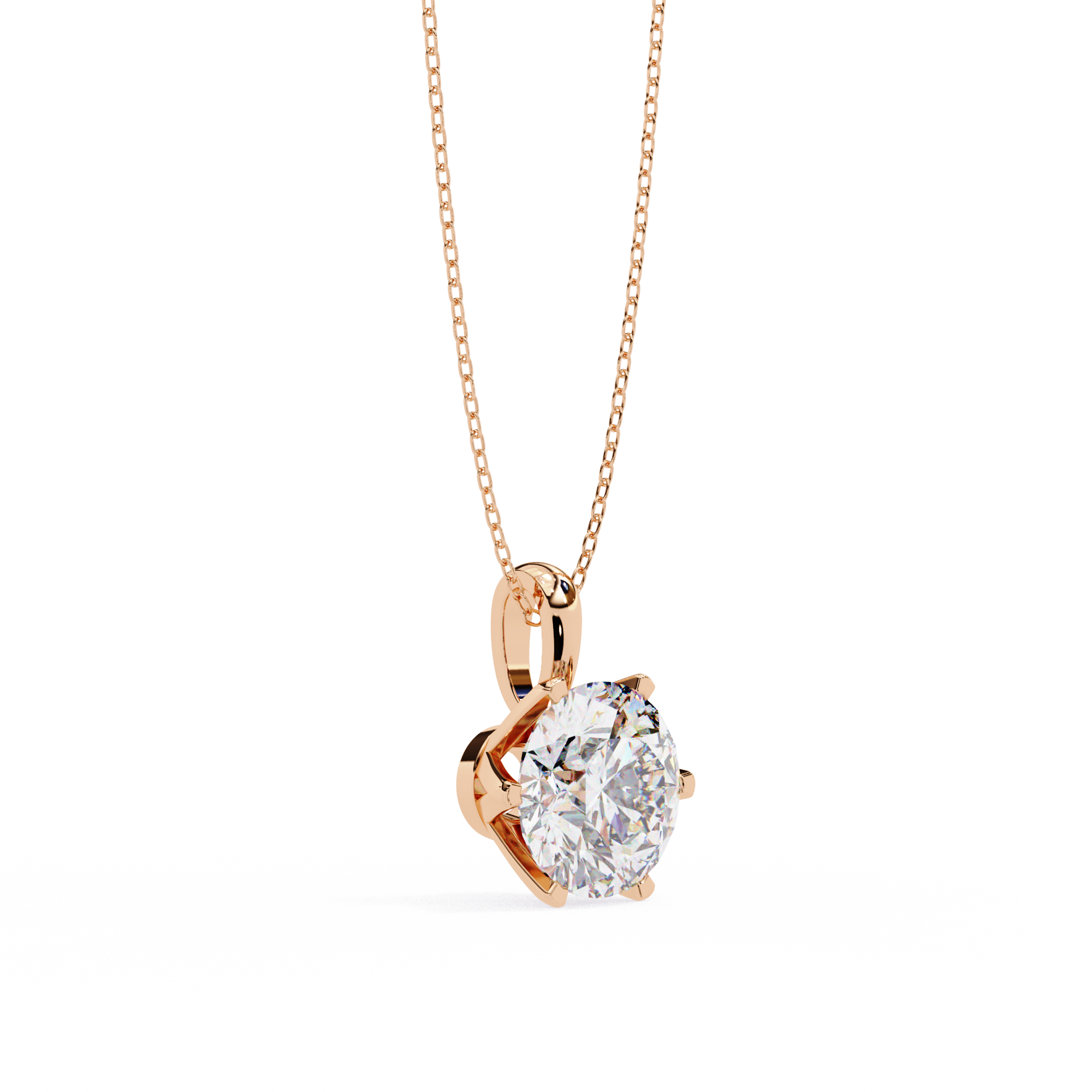 2.2 carat round pendant 18K