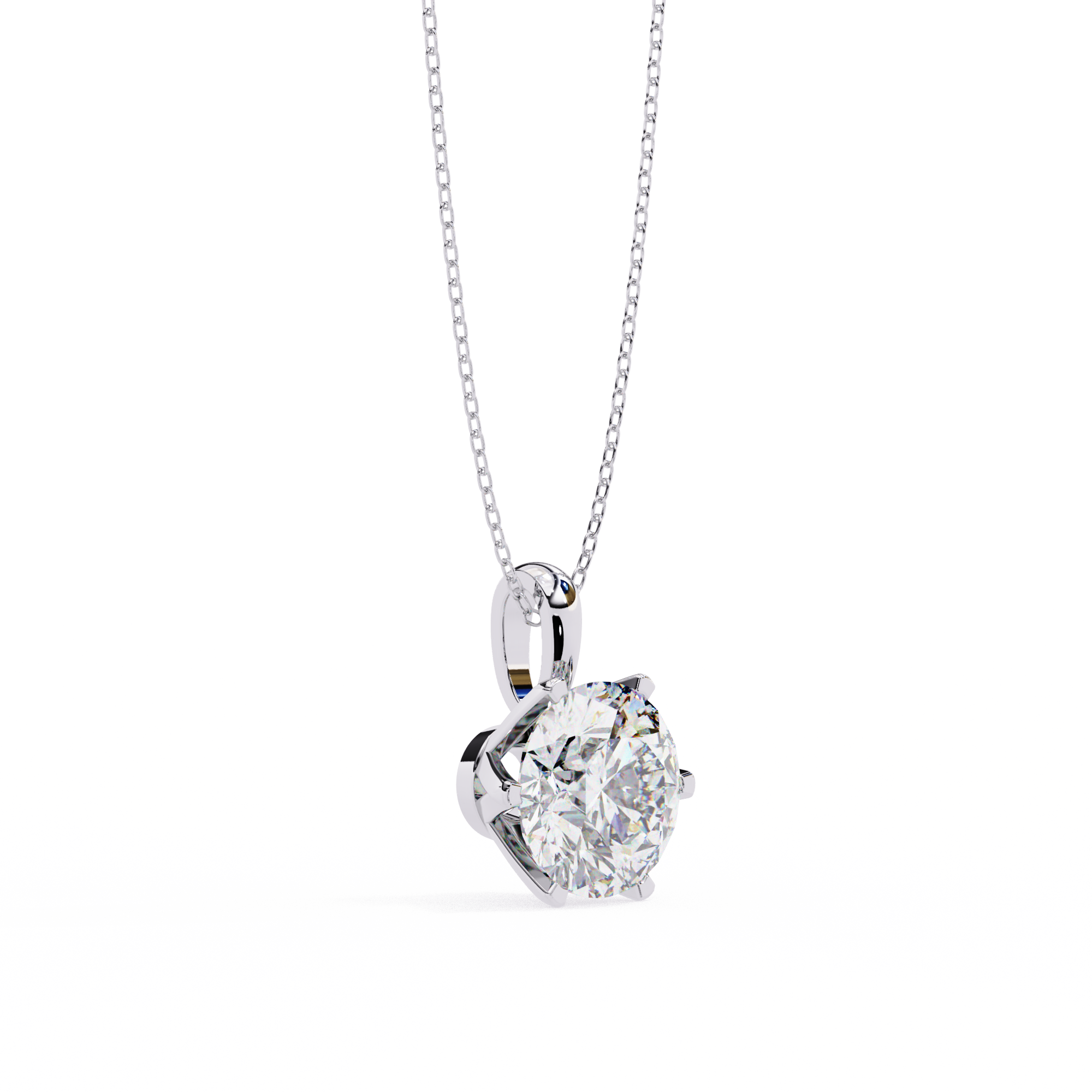 2.2 carat round pendant 18K