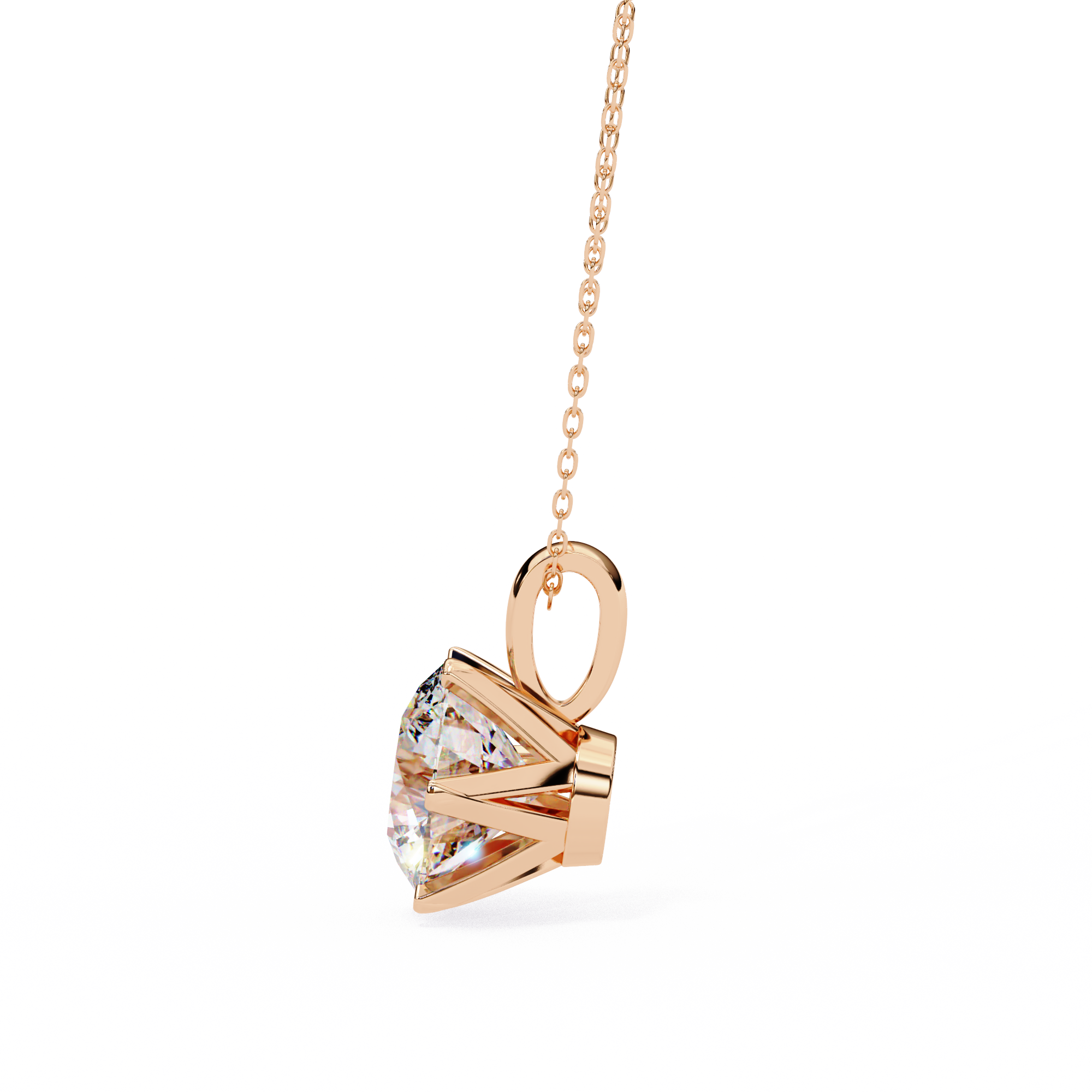 2.2 carat round pendant 18K