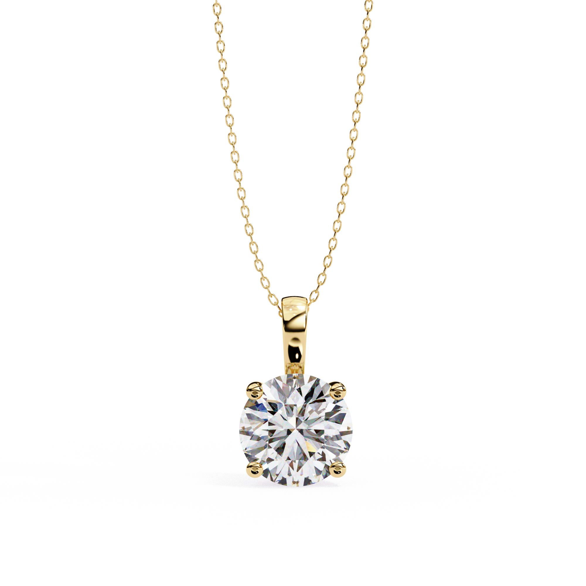 3.01 carat cushion square pendant 18K