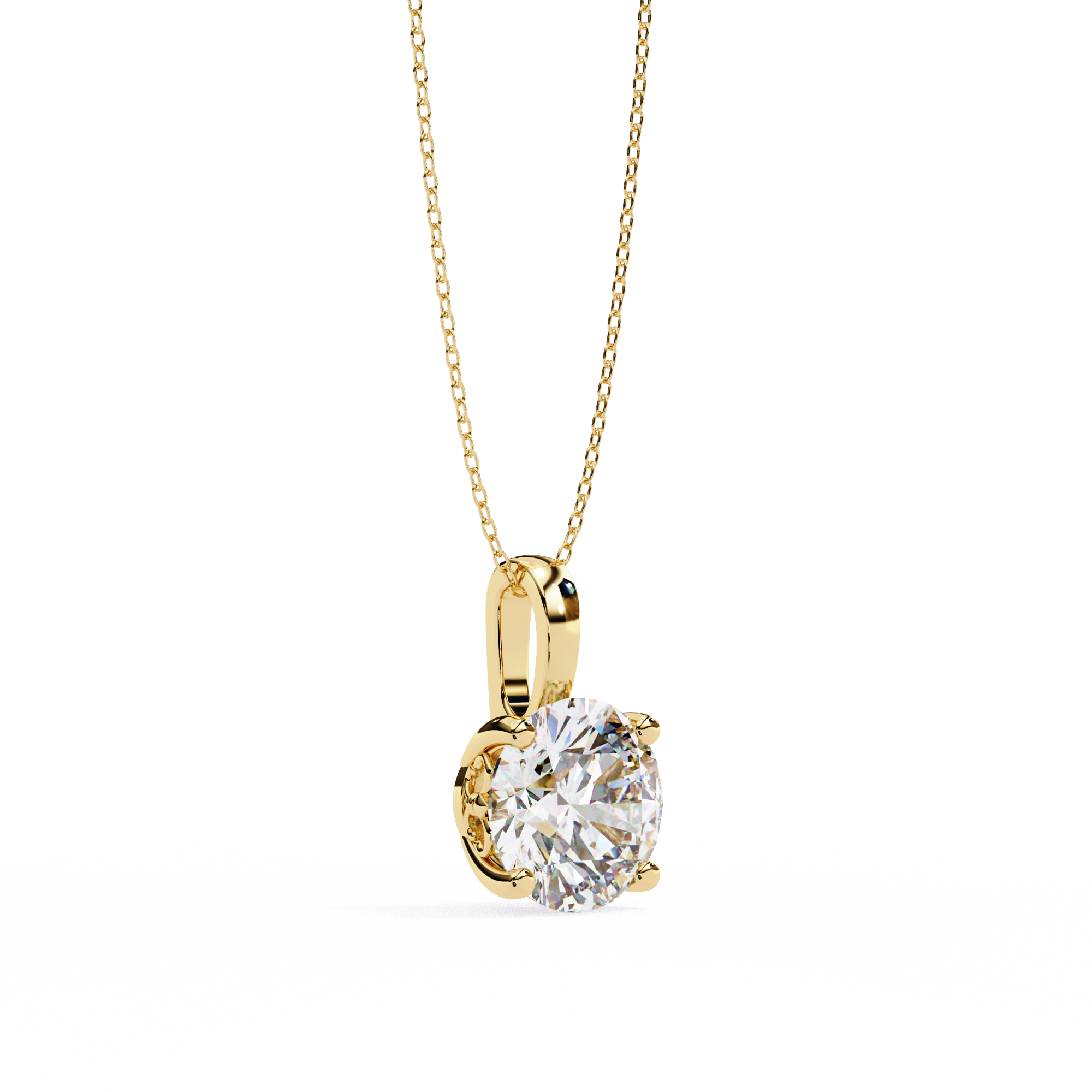 3.01 carat cushion square pendant 18K