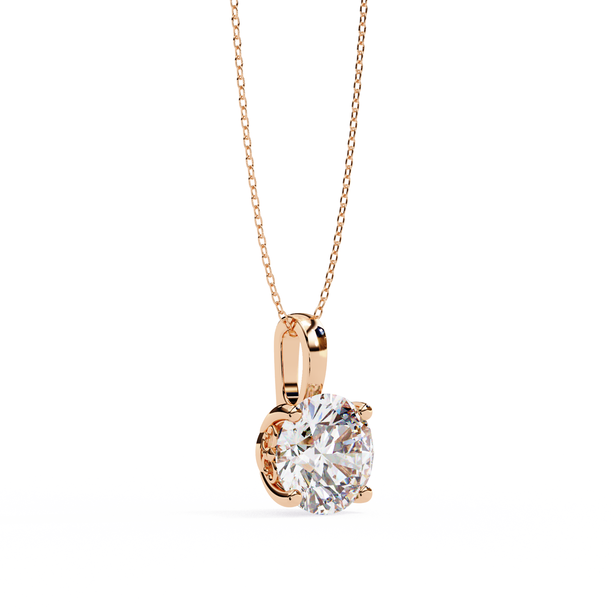 3.01 carat cushion square pendant 18K