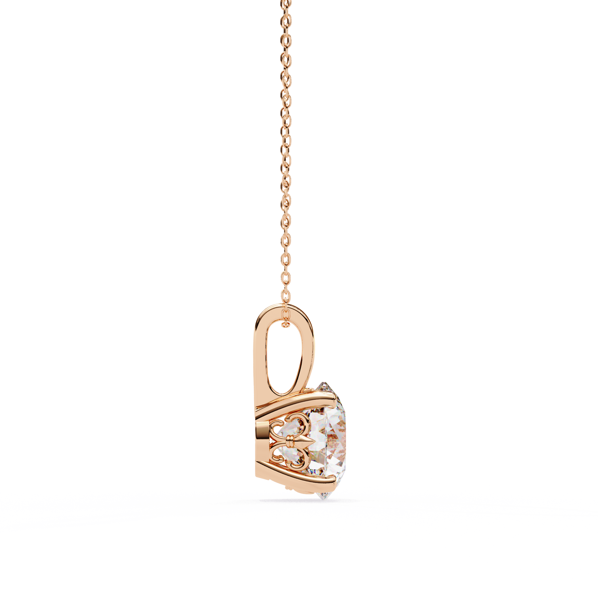 3.01 carat cushion square pendant 18K