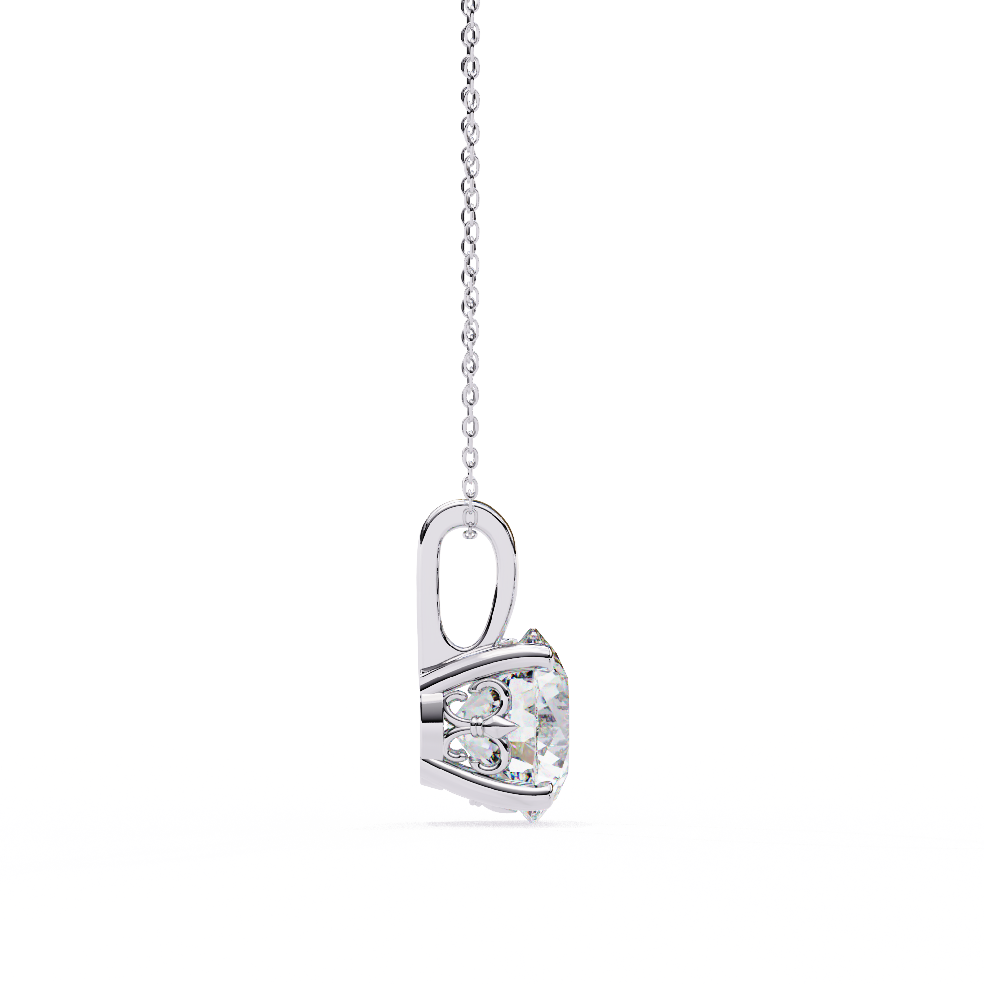 3.01 carat cushion square pendant 18K