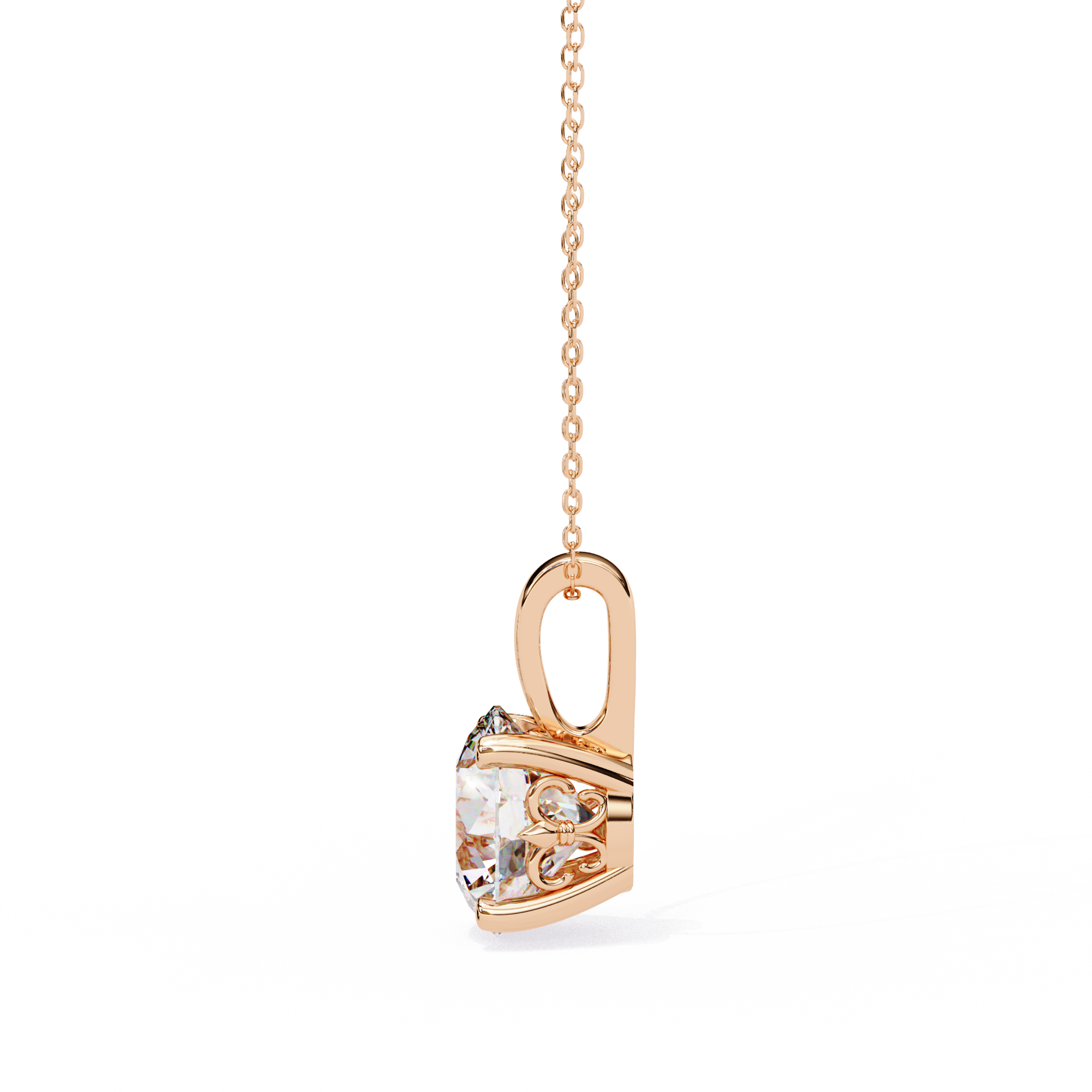 3.01 carat cushion square pendant 18K