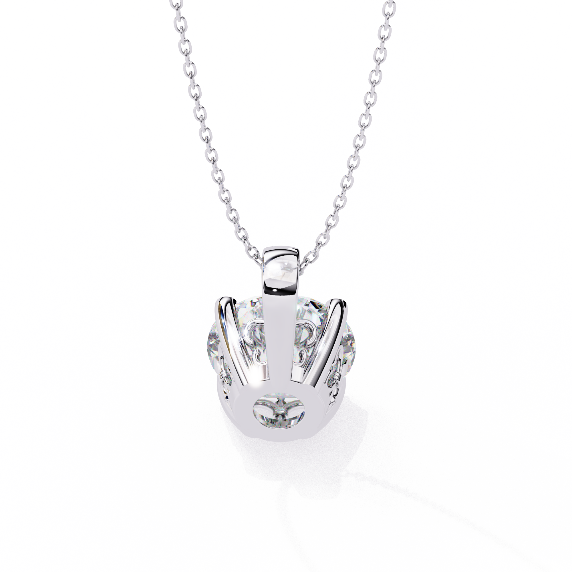 3.01 carat cushion square pendant 18K