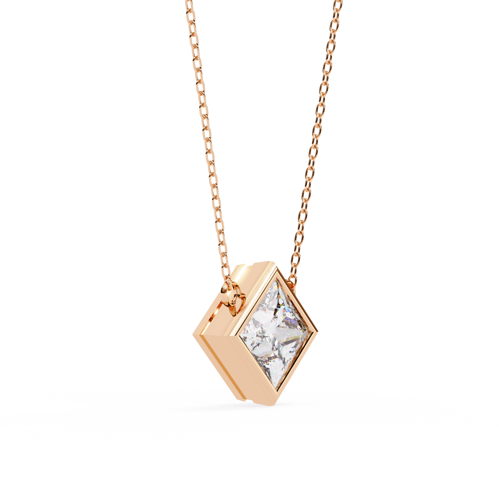 2.01 carat princess pendant