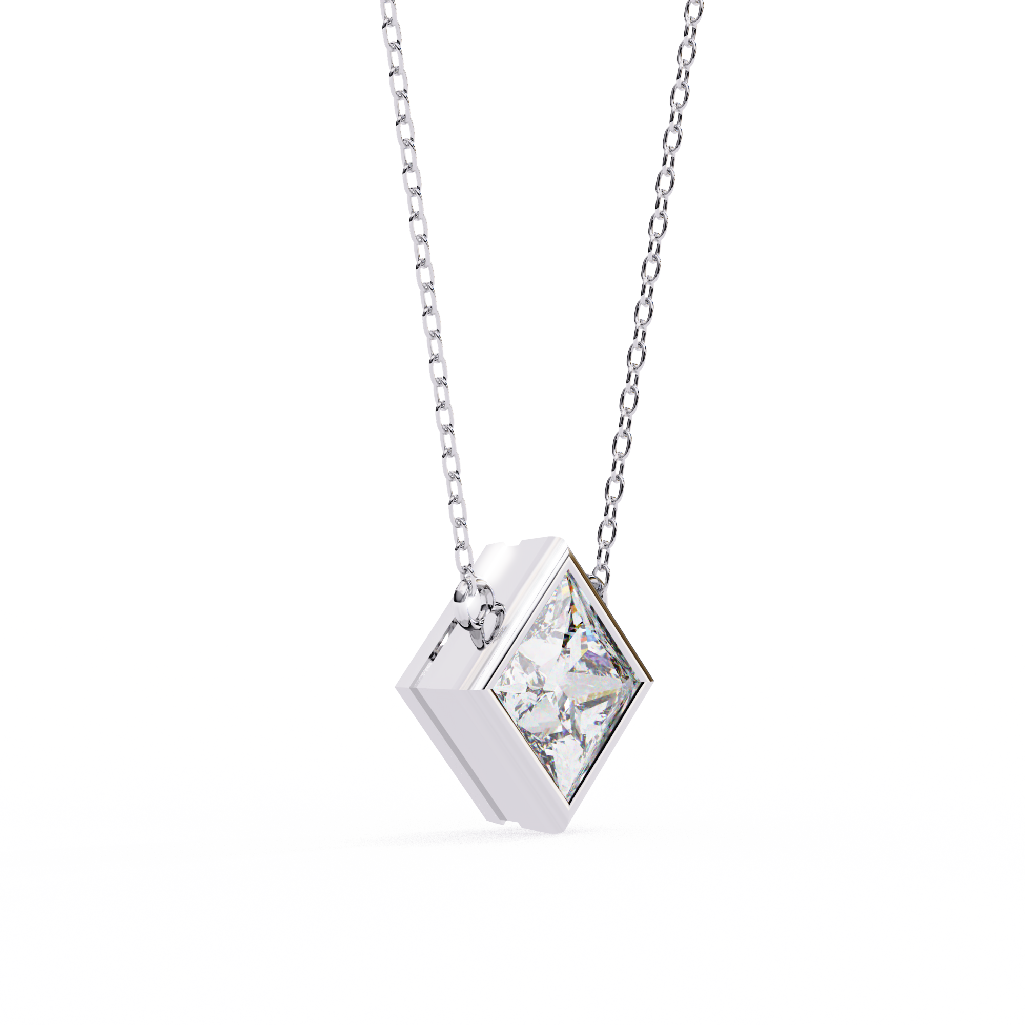 2.01 carat princess pendant