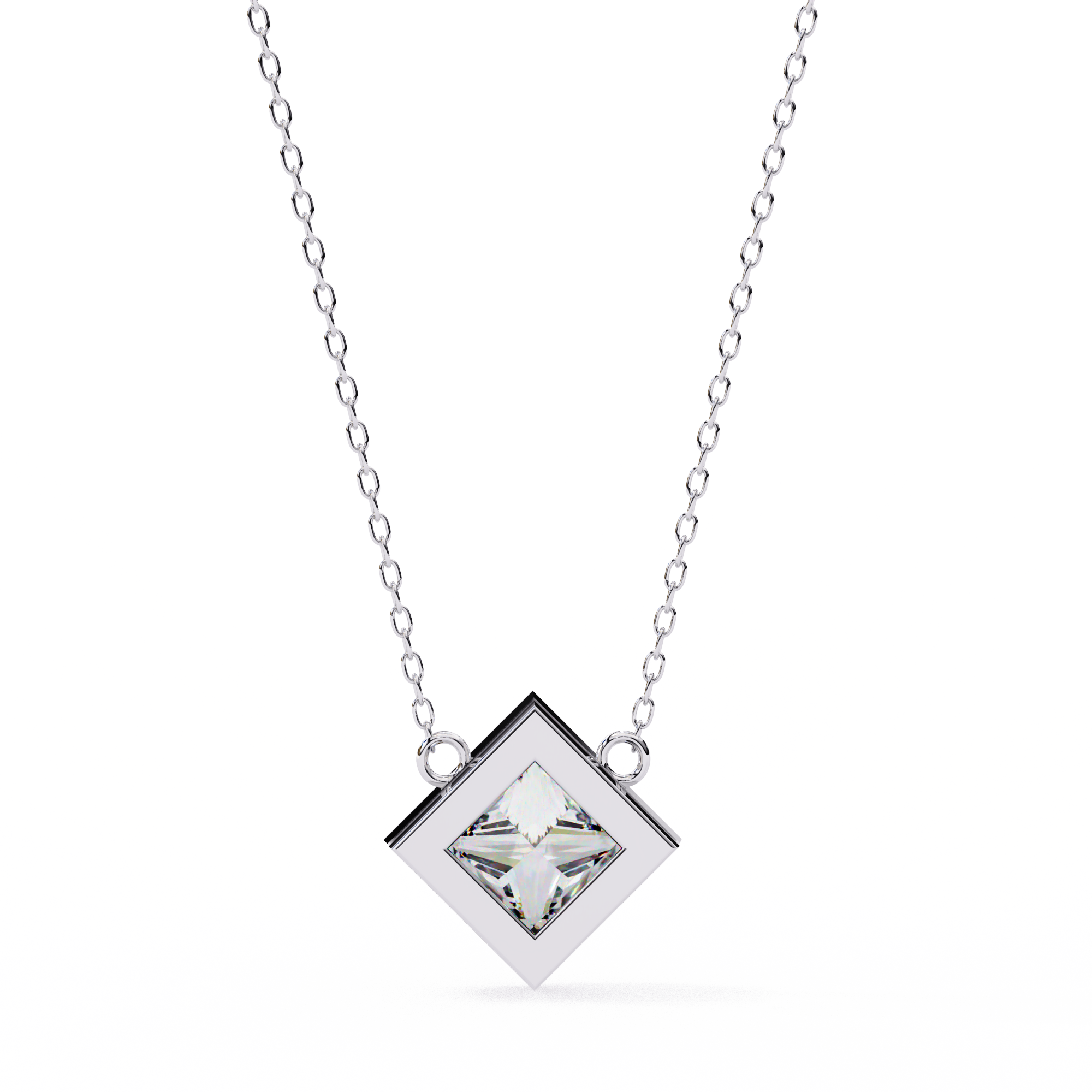 2.01 carat princess pendant