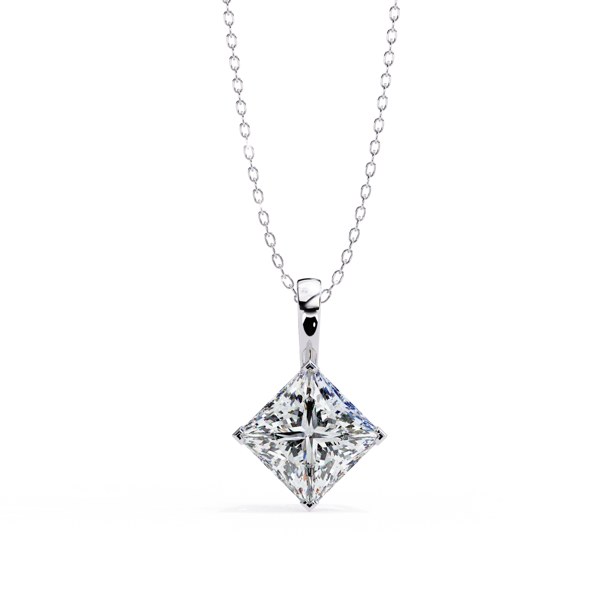 2.87 carat princess pendant 18K