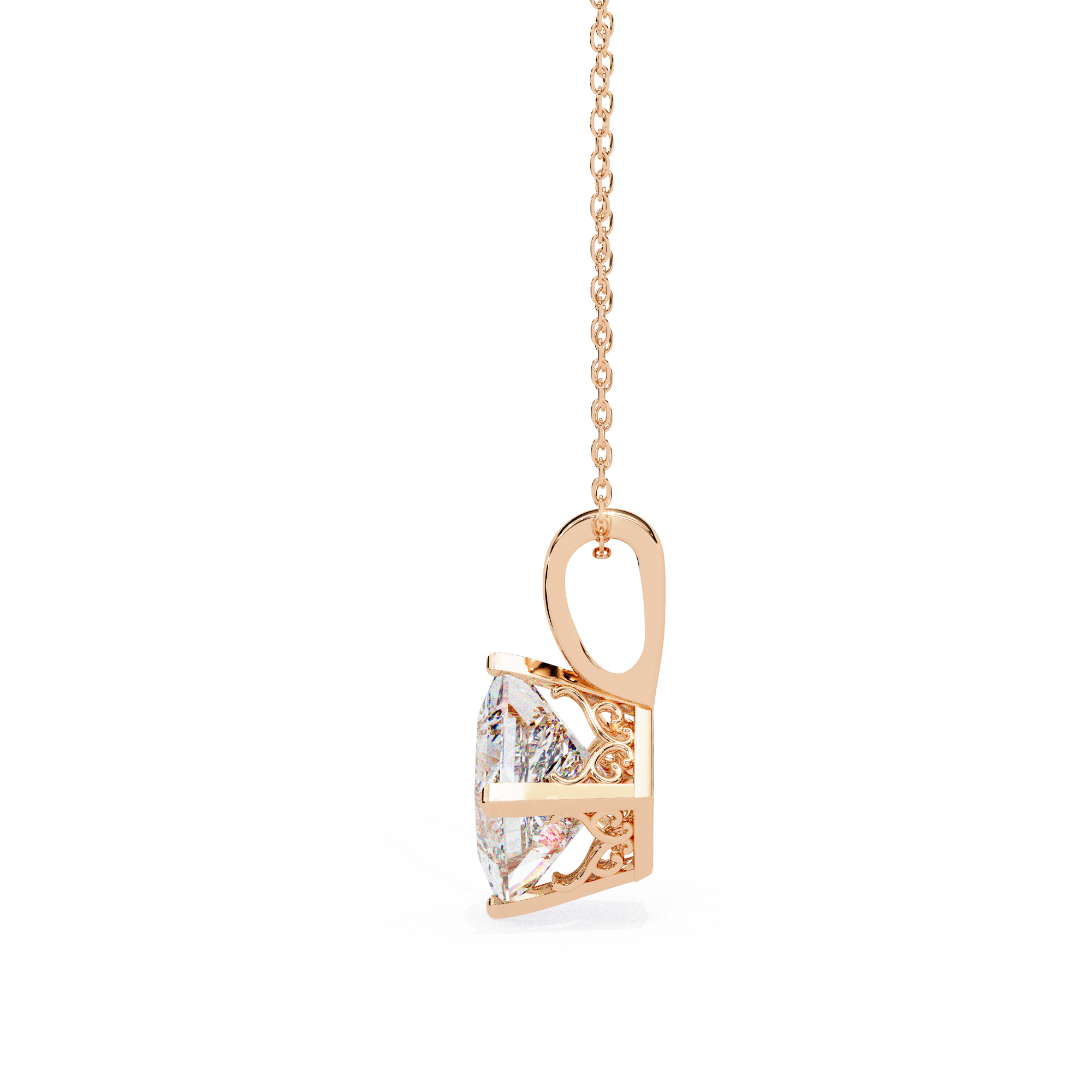 2.87 carat princess pendant