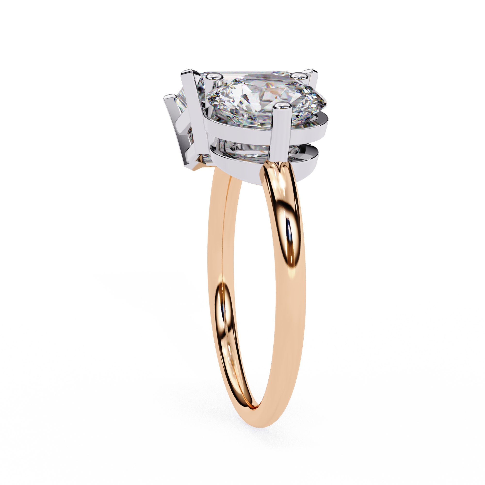 4.04 carat radiant round rings