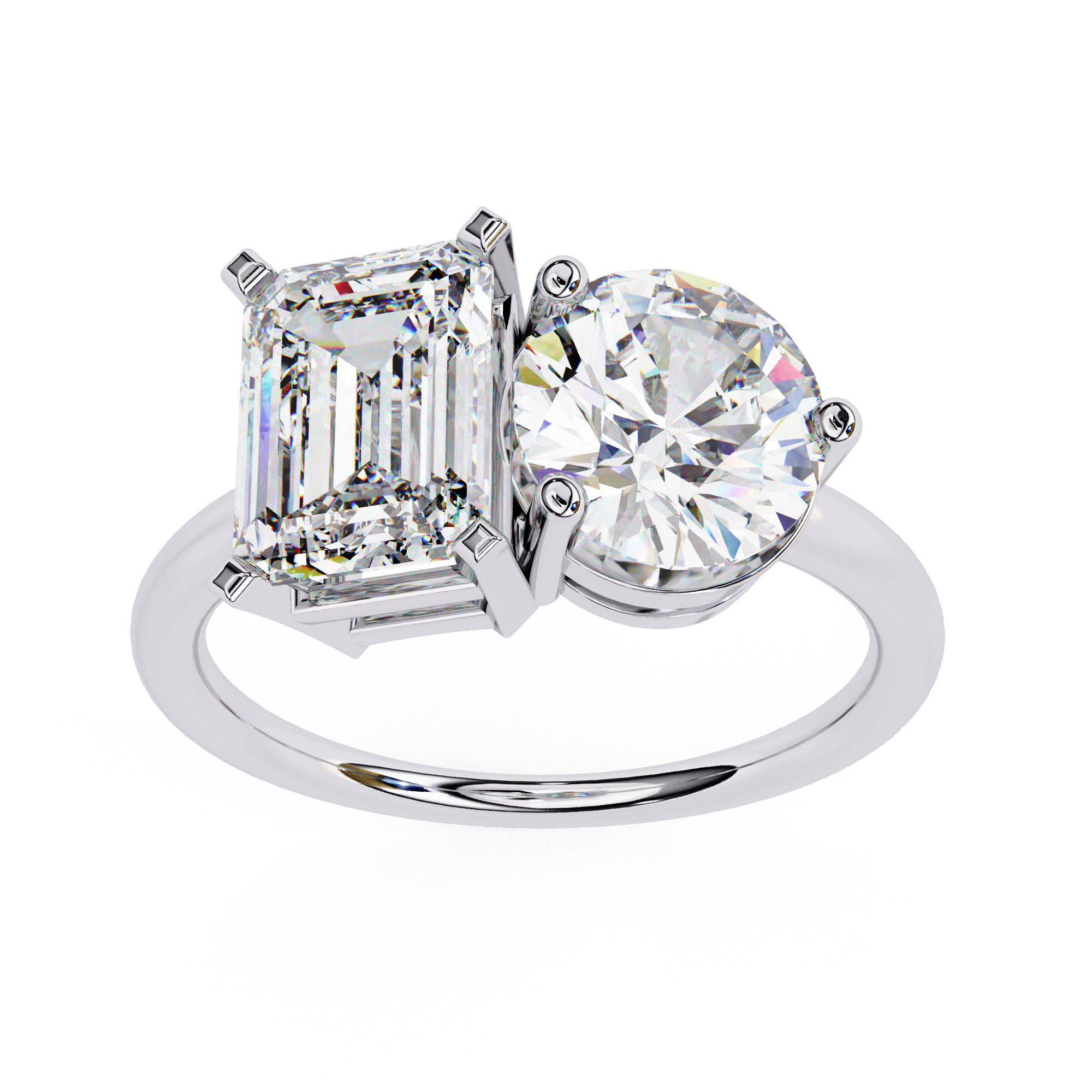 4.04 carat radiant round rings