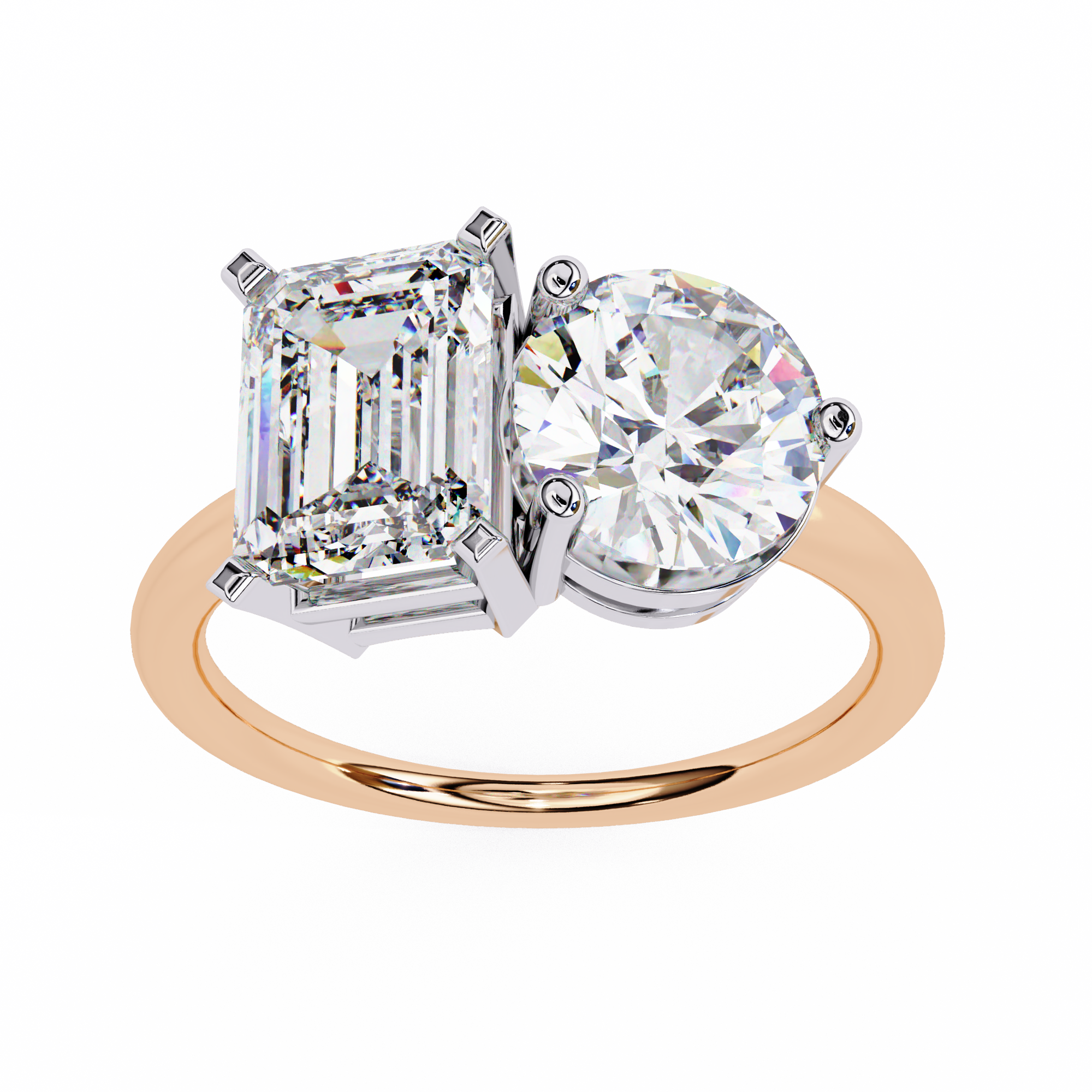 4.04 carat radiant round rings