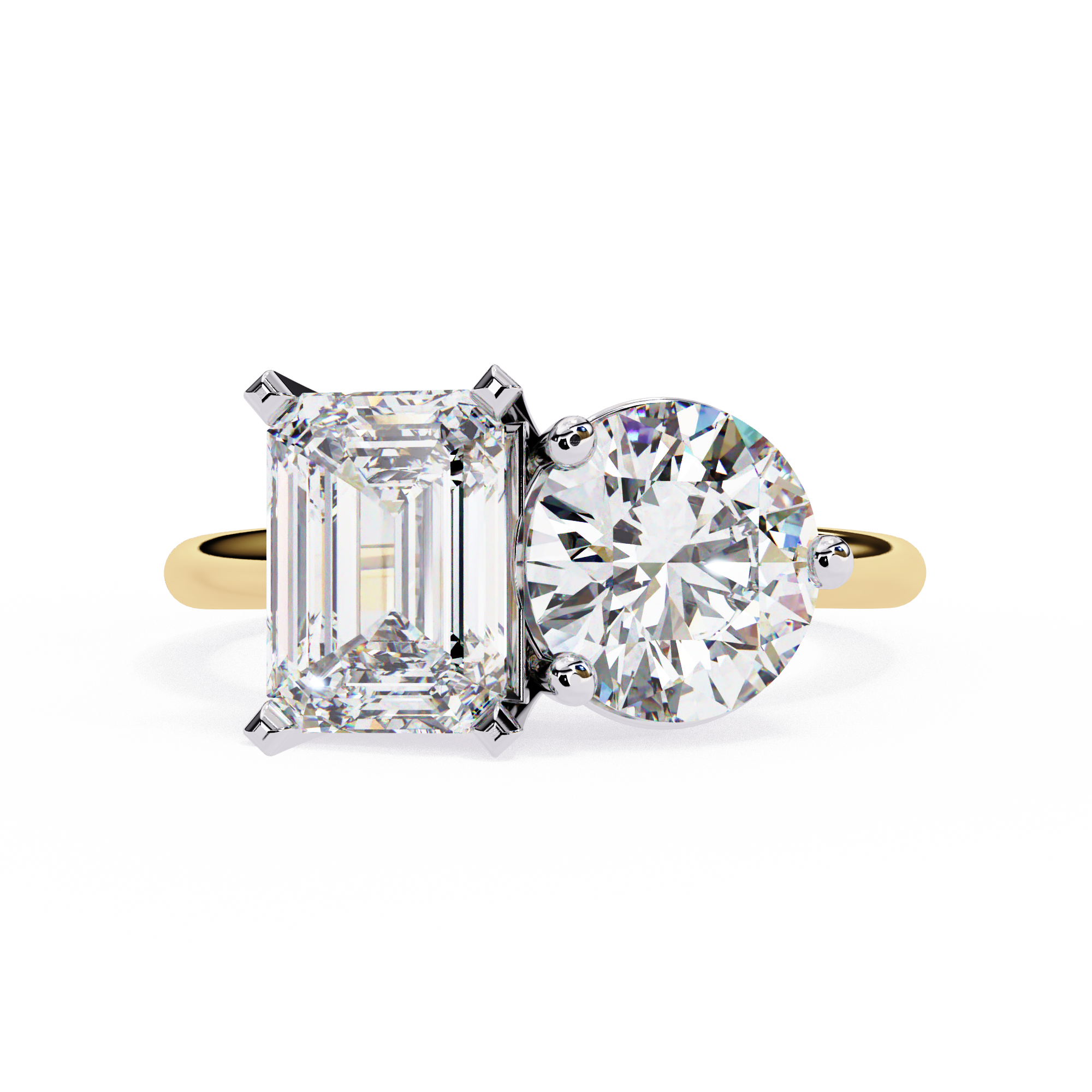 4.04 carat radiant round rings